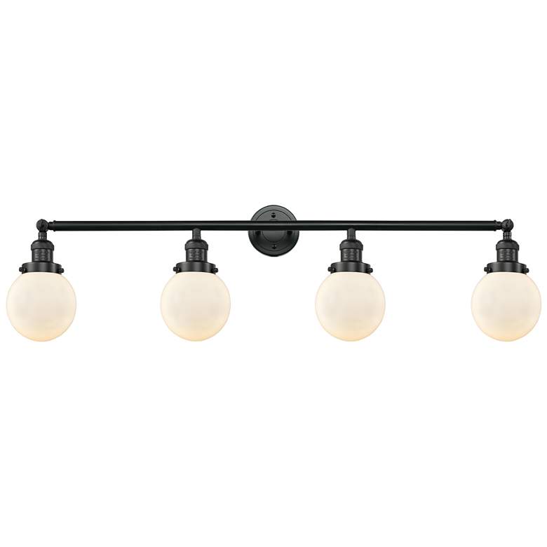 Image 1 Beacon 4 Light 42" LED Bath Light - Matte Black - Matte White Shade