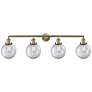 Beacon 4 Light 44" Bath Light - Antique Brass - Clear Shade