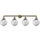 Beacon 4 Light 44" Bath Light - Antique Brass - Clear Shade