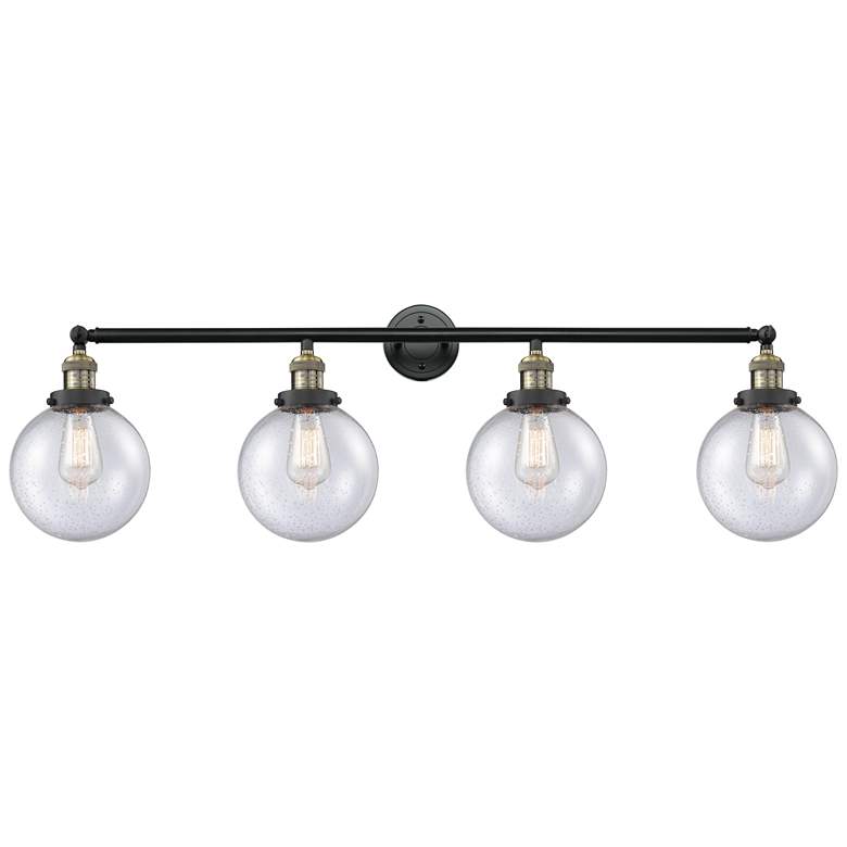 Image 1 Beacon 4 Light 44" Bath Light - Black Antique Brass - Seedy Shade