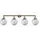 Beacon 4 Light 44" Bath Light - Brushed Satin Nickel - Clear Shade
