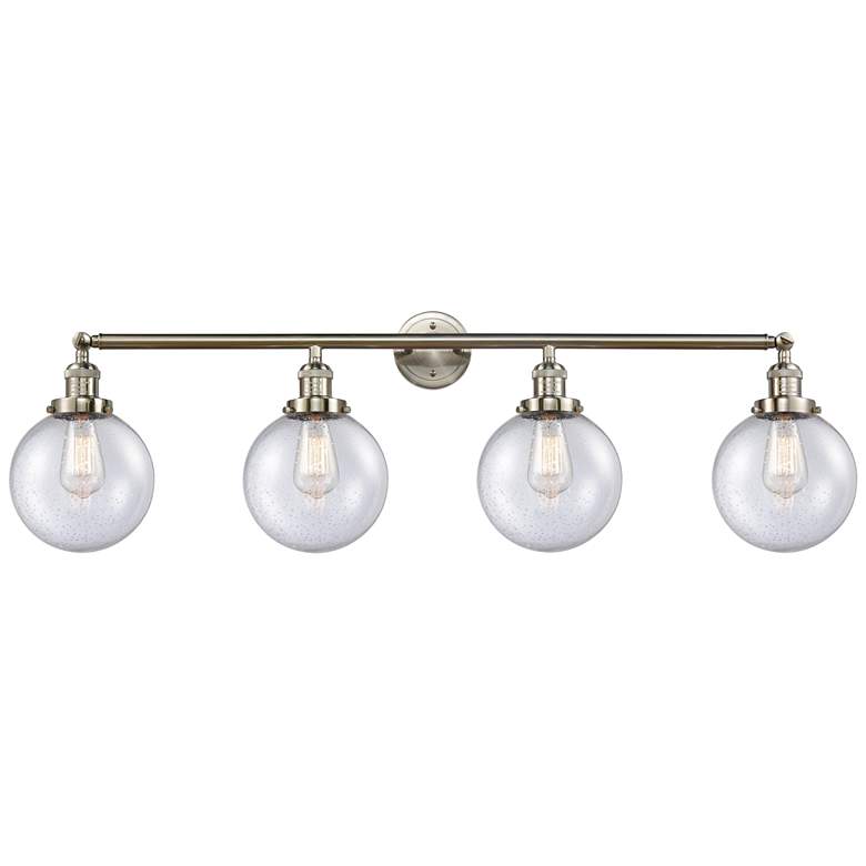 Image 1 Beacon 4 Light 44" Bath Light - Brushed Satin Nickel - Seedy Shade