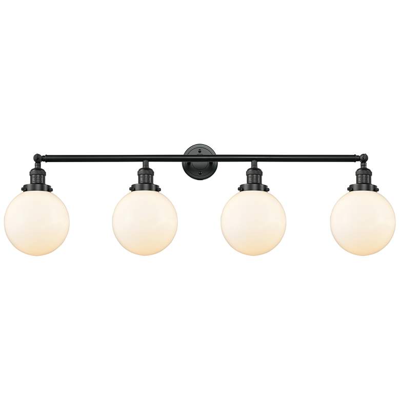 Image 1 Beacon 4 Light 44 inch Bath Light - Matte Black - Matte White Shade