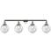 Beacon 4 Light 44" Bath Light - Polished Nickel - Seedy Shade