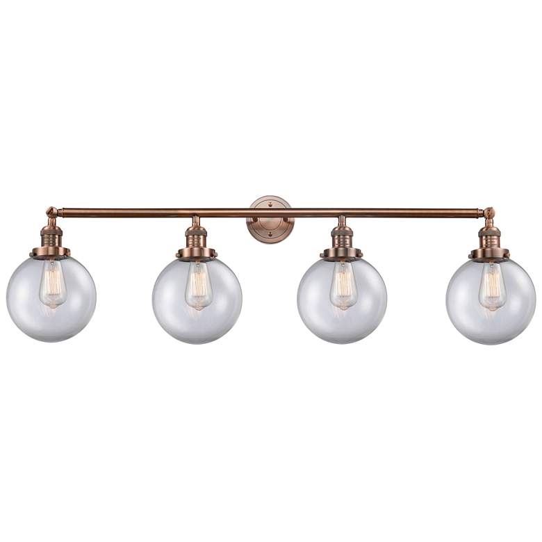 Image 1 Beacon 4 Light 44" LED Bath Light - Antique Copper - Clear Shade