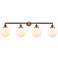 Beacon 4 Light 44" LED Bath Light - Antique Copper - Matte White Shade