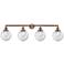 Beacon 4 Light 44" LED Bath Light - Antique Copper - Seedy Shade