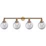 Beacon 4 Light 44" LED Bath Light - Brushed Brass - Clear Shade