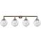 Beacon 4 Light 44" LED Bath Light - Brushed Satin Nickel - Seedy Shade