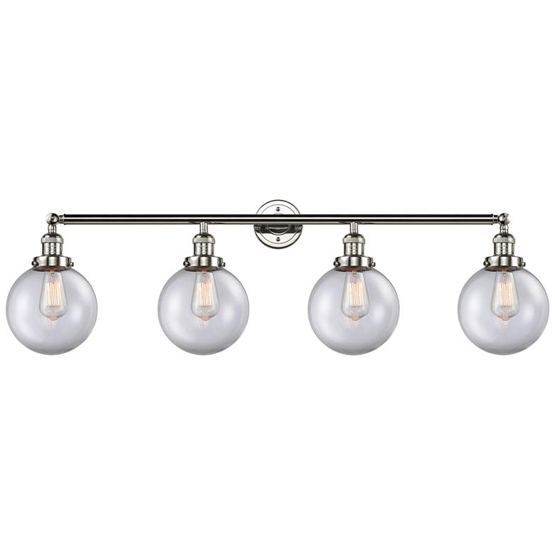 Image 1 Beacon 4 Light 44" LED Bath Light - Polished Nickel - Clear Shade