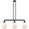 Beacon 42" Wide 3 Light Matte Black Stem Hung Island Light w/ White Sh