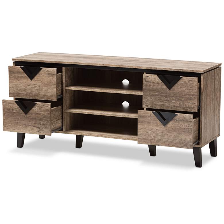 Image 2 Beacon 55 1/2" Wide Light Brown Wood 4-Drawer TV Stand more views