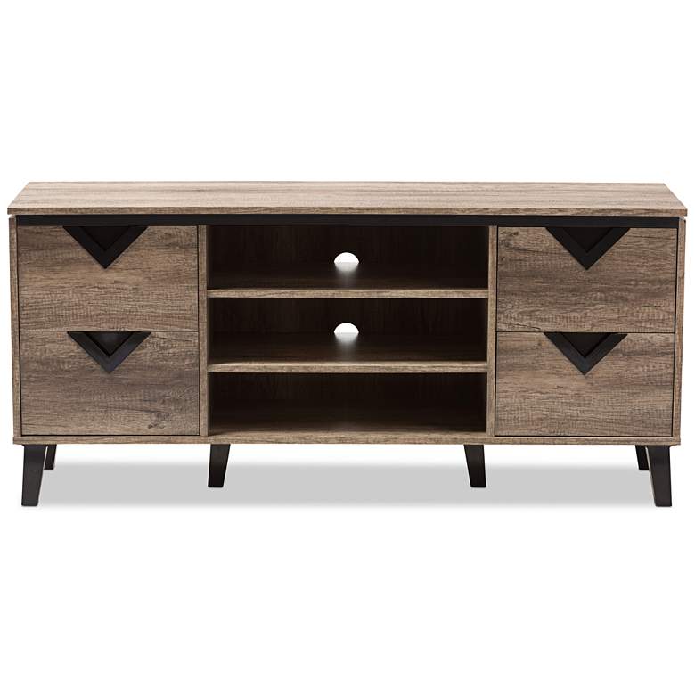 Image 3 Beacon 55 1/2" Wide Light Brown Wood 4-Drawer TV Stand more views