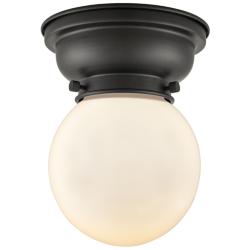 Beacon 6 1/4" Wide Black and White Glass LED Ceiling Light