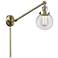 Beacon 6" Antique Brass LED Swing Arm With Clear Shade