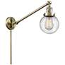 Beacon 6" Antique Brass LED Swing Arm With Seedy Shade