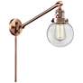 Beacon 6" Antique Copper LED Swing Arm With Clear Shade