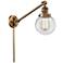 Beacon 6" Brushed Brass LED Swing Arm With Clear Shade