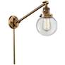 1_Beacon 6" Brushed Brass Swing Arm With Clear Shade