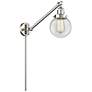Beacon 6" Brushed Satin Nickel LED Swing Arm With Clear Shade