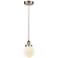 Beacon 6" Brushed Satin Nickel Mini Pendant w/ Matte White Shade
