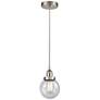 Beacon 6" Brushed Satin Nickel Mini Pendant w/ Seedy Shade