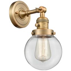 Beacon 6" LED Sconce - Brass Finish - Clear Shade