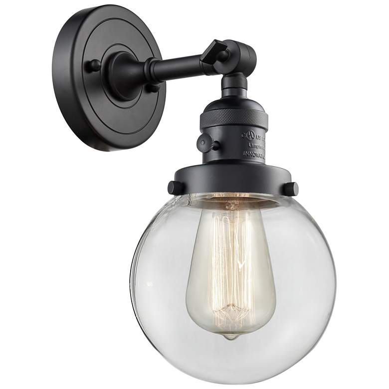 Image 1 Beacon 6" LED Sconce - Matte Black Finish - Clear Shade