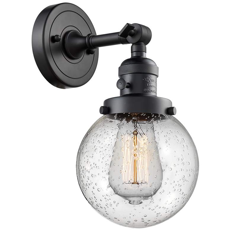 Image 1 Beacon 6" LED Sconce - Matte Black Finish - Seedy Shade