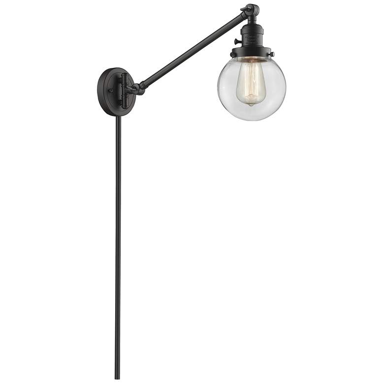 Image 1 Beacon 6 inch Oil Rubbed Bronze LED Swing Arm With Clear Shade