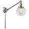 Beacon 6" Polished Nickel LED Swing Arm With Clear Shade