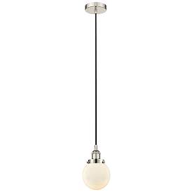 Image1 of Beacon 6" Polished Nickel Mini Pendant w/ Matte White Shade