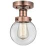 Beacon 6" Wide Antique Copper Semi.Flush Mount With Clear Glass Shade