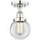 Beacon 6" Wide Polished Nickel Semi.Flush Mount With Clear Glass Shade