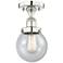 Beacon 6" Wide Polished Nickel Semi.Flush Mount With Seedy Glass Shade