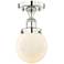 Beacon 6"W Polished Nickel Semi.Flush Mount With Matte White Glass Sha