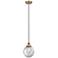 Beacon 8" Antique Brass Mini Pendant w/ Clear Shade