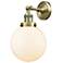 Beacon 8" Antique Brass Sconce w/ Matte White Shade