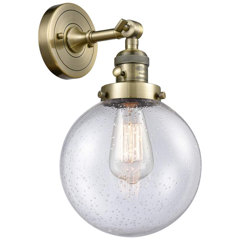 Image 1 Beacon 8" Antique Brass Sconce w/ Seedy Shade