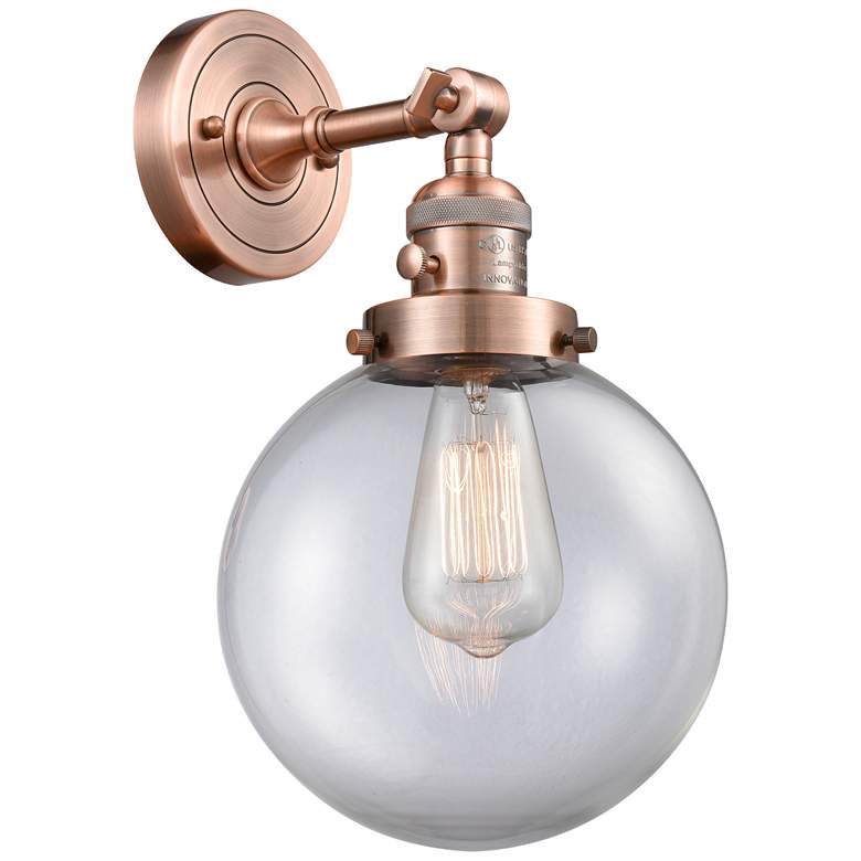 Image 1 Beacon 8" Antique Copper Sconce w/ Clear Shade