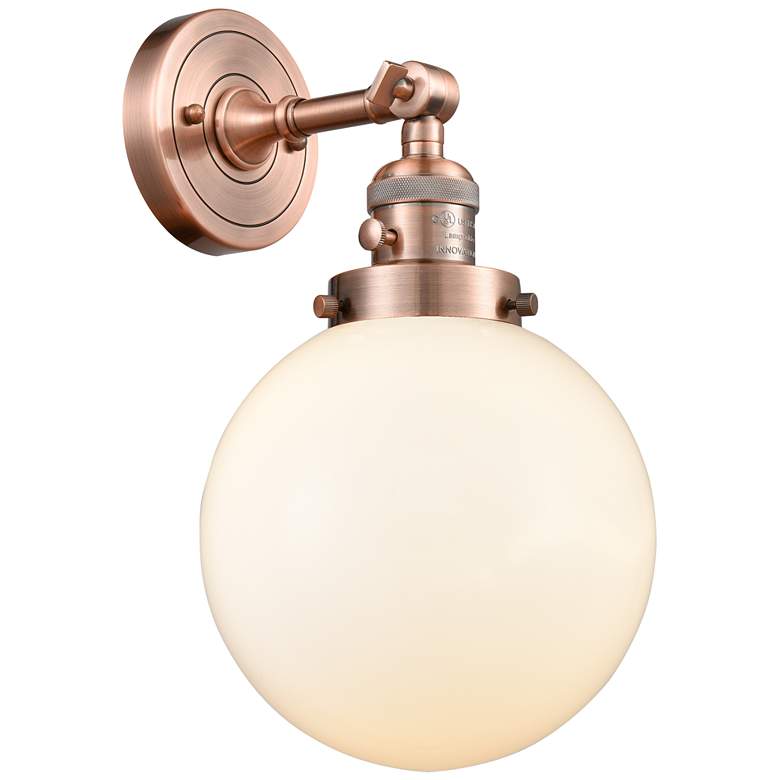 Image 1 Beacon 8" Antique Copper Sconce w/ Matte White Shade