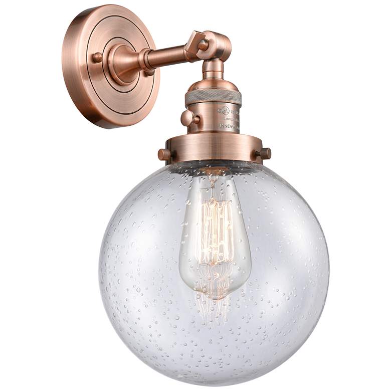Image 1 Beacon 8" Antique Copper Sconce w/ Seedy Shade