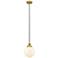 Beacon 8" Brushed Brass Mini Pendant w/ Matte White Shade