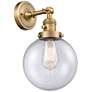 Beacon 8" Brushed Brass Sconce w/ Seedy Shade