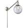 Beacon 8" Brushed Satin Nickel LED Swing Arm With Clear Shade
