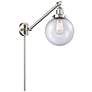 Beacon 8" Brushed Satin Nickel LED Swing Arm With Seedy Shade
