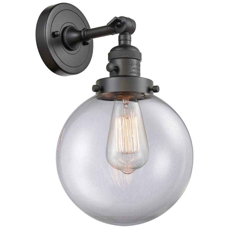Image 1 Beacon 8" Oil Rubbed Bronze Sconce w/ Clear Shade