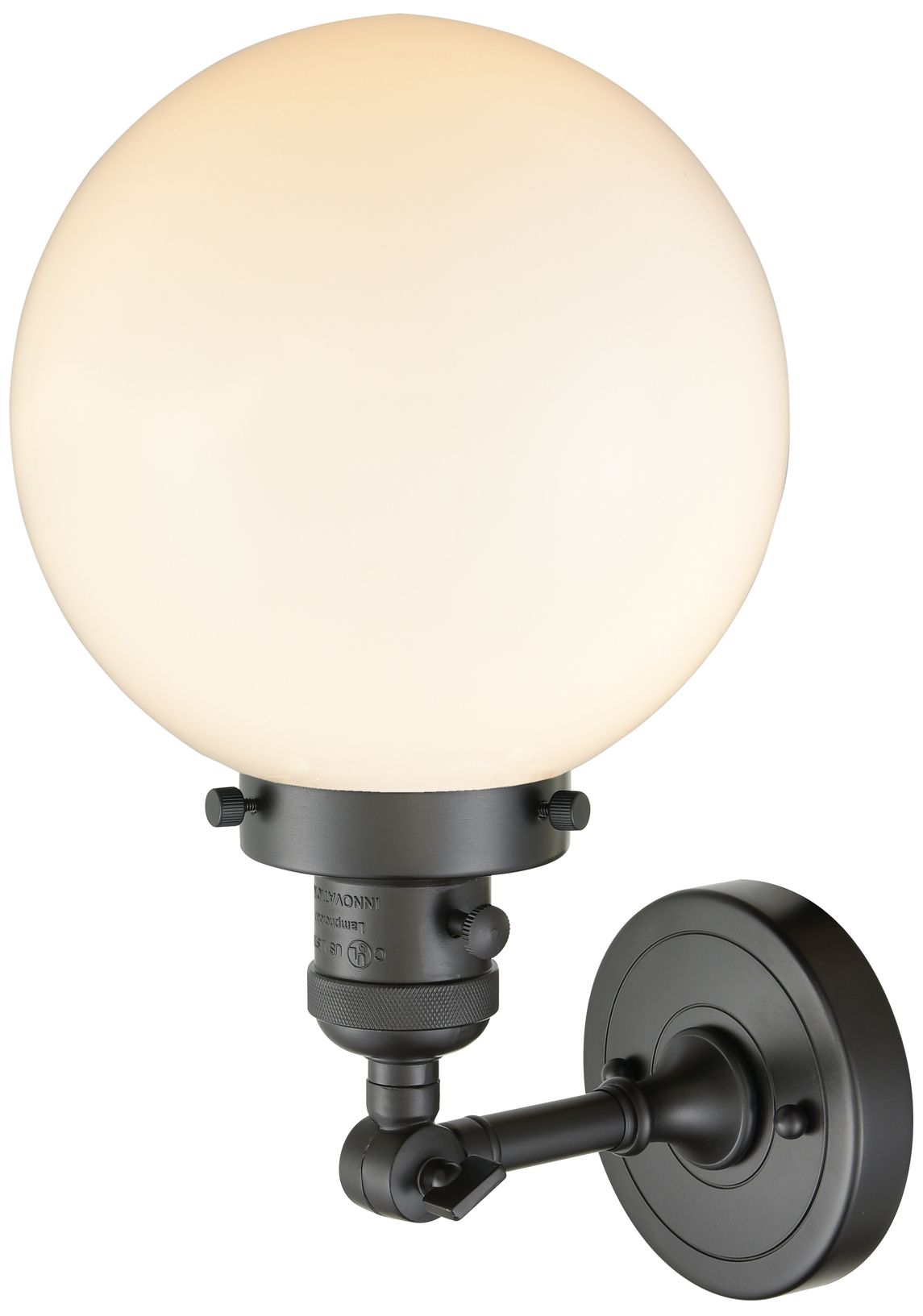 Image 2 Beacon 8" Oil Rubbed Bronze Sconce w/ Matte White Shade more views