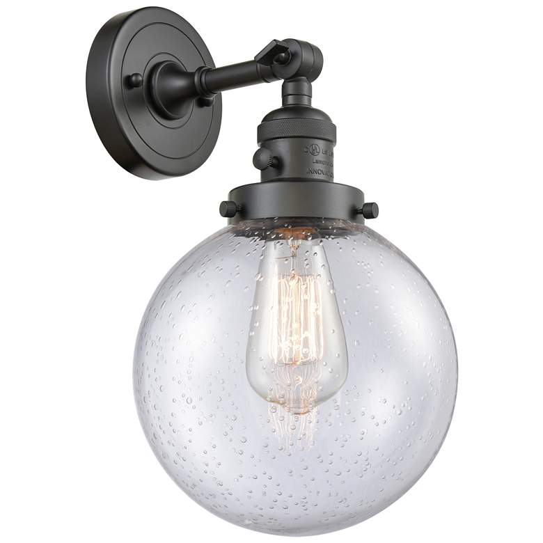 Image 1 Beacon 8" Oil Rubbed Bronze Sconce w/ Seedy Shade