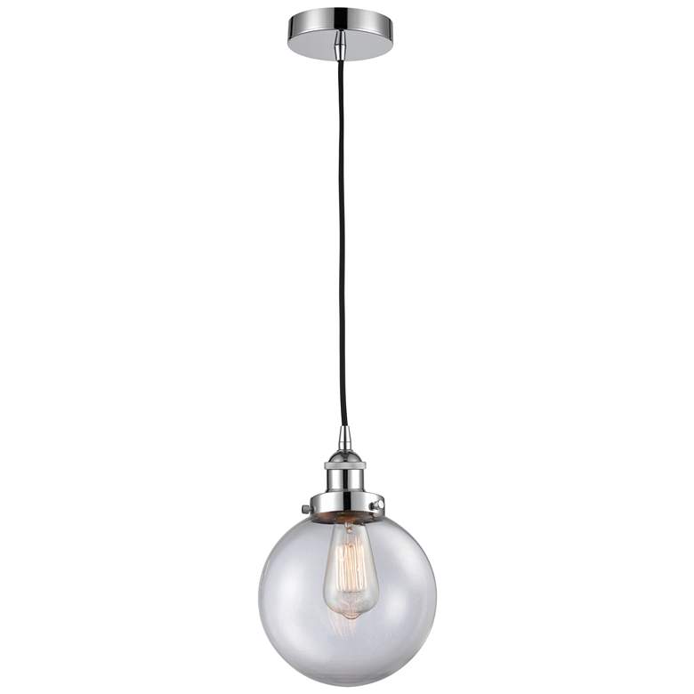 Image 1 Beacon 8" Polished Chrome Mini Pendant w/ Clear Shade